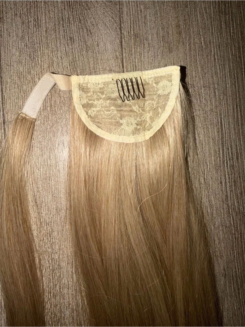 Blonde High Ponytail Clip-In Extension - Sleek Long Straight Hair 26 in